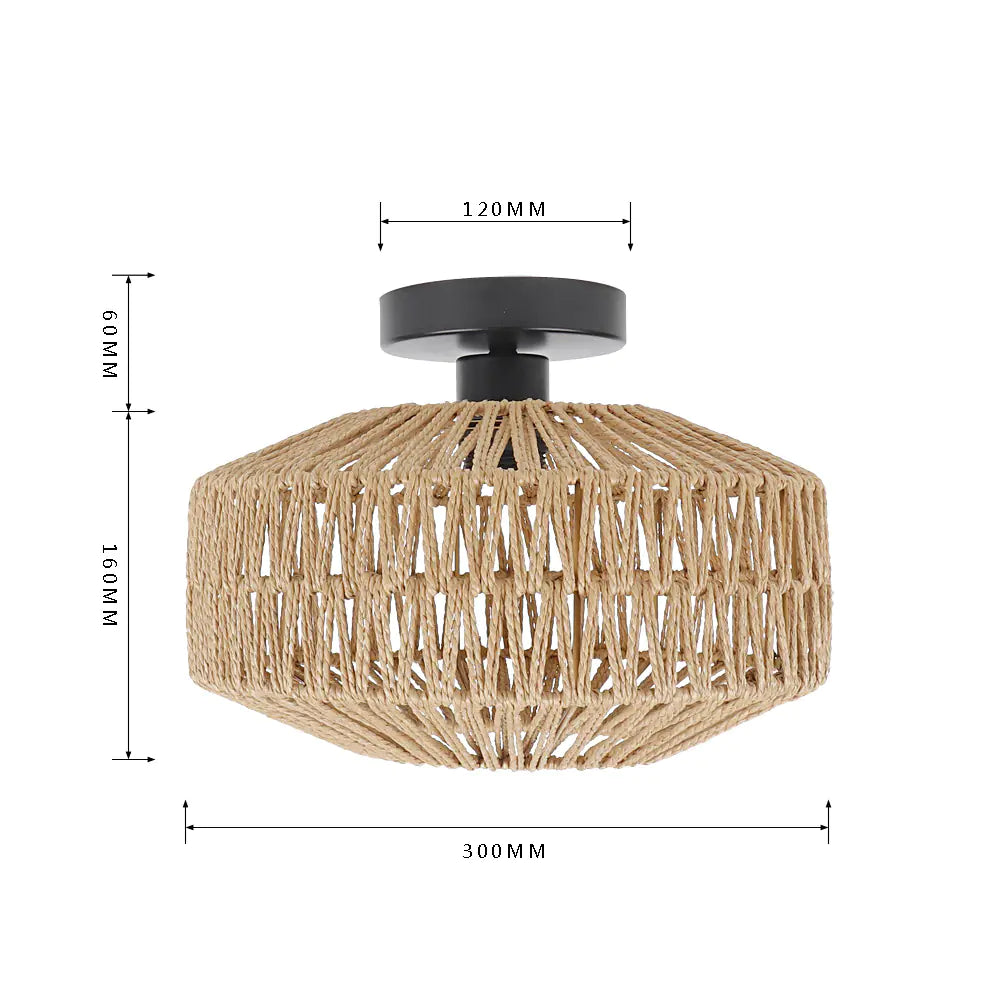 Amazon Rattan Ceiling Light, Vintage Style (Single)