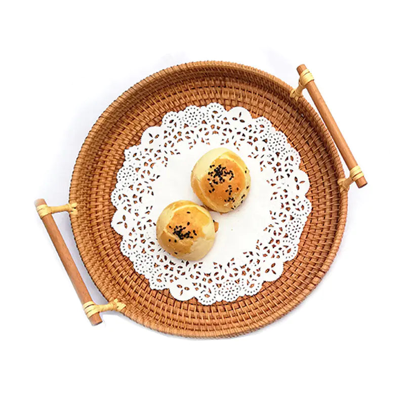 Upgraded Rattan Woven Storage for Snacks and Fruits