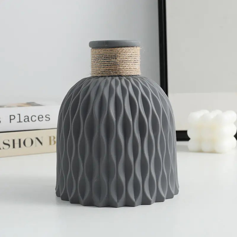 Nordic Style Durable Plastic Flower Vase for Home Decor