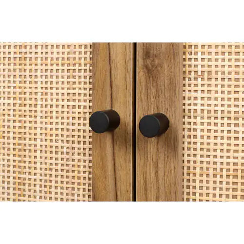 Natural Rattan, Allen 2 Door High Cabinet for Bedroom and Living Room