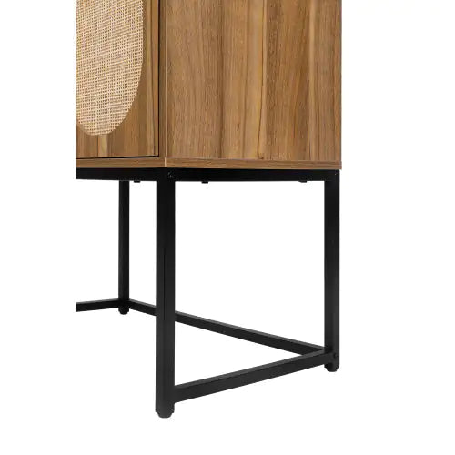 Natural Rattan, Allen 2 Door High Cabinet for Bedroom and Living Room