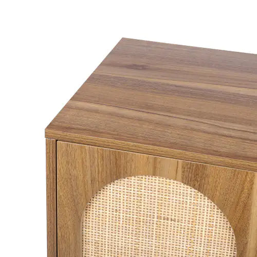 Natural Rattan, Allen 2 Door High Cabinet for Bedroom and Living Room