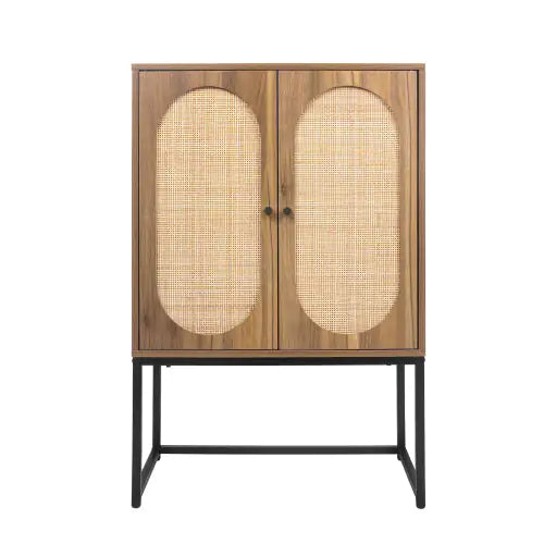 Natural Rattan, Allen 2 Door High Cabinet for Bedroom and Living Room