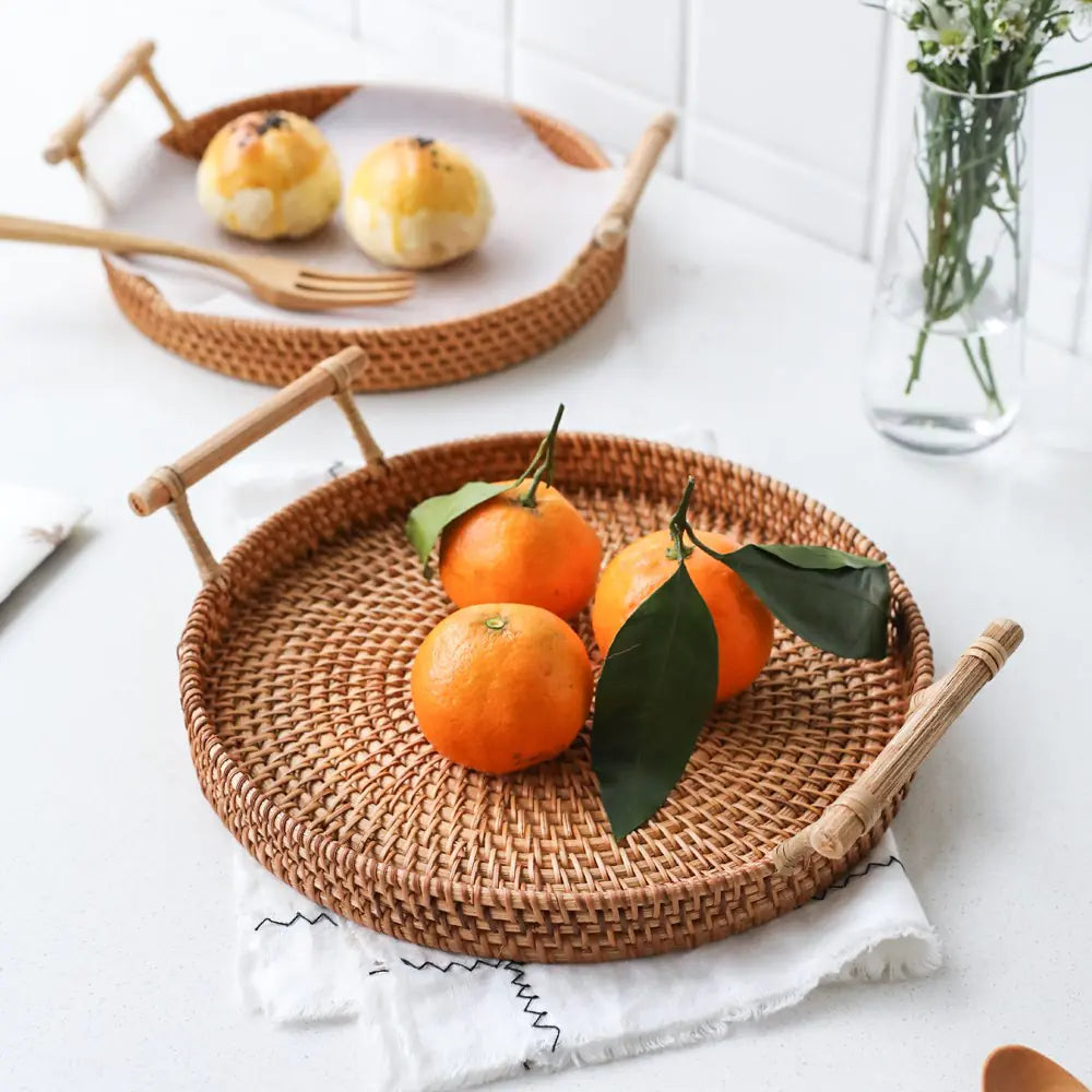 Upgraded Rattan Woven Storage for Snacks and Fruits