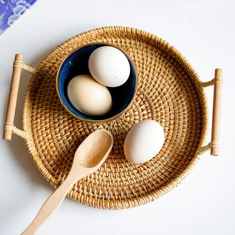 Upgraded Rattan Woven Storage for Snacks and Fruits