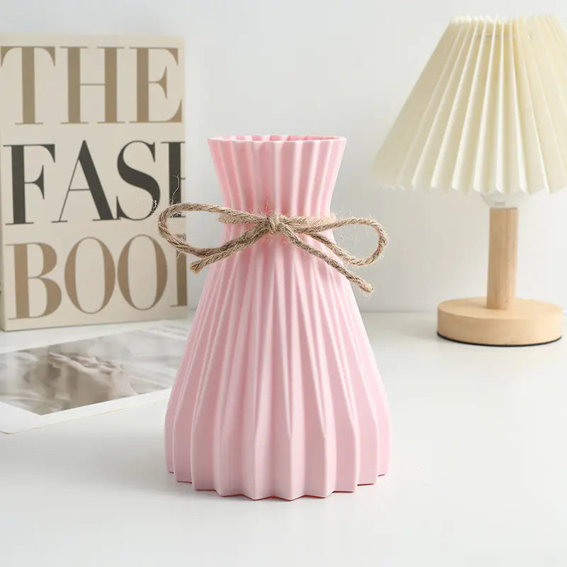 Nordic Style Durable Plastic Flower Vase for Home Decor