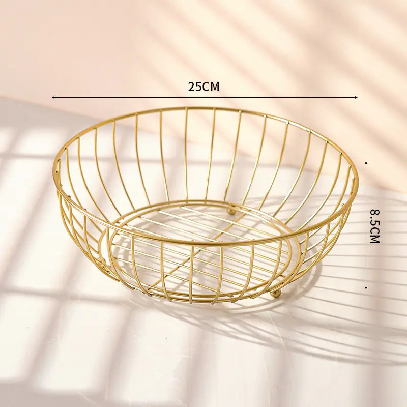 Nordic Iron Fruit Bowl - Creative Candy Storage Basket