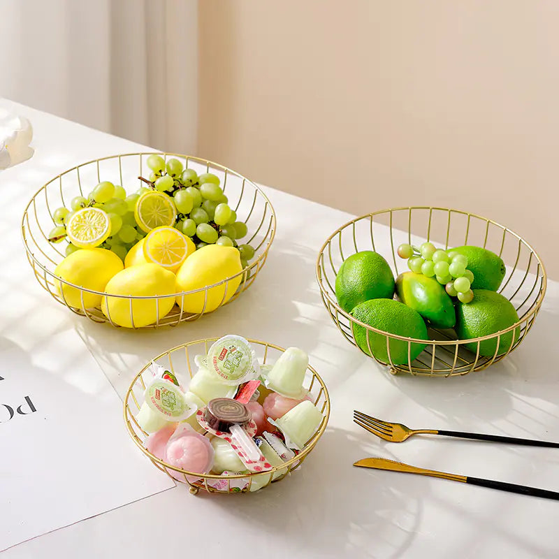 Nordic Iron Fruit Bowl - Creative Candy Storage Basket