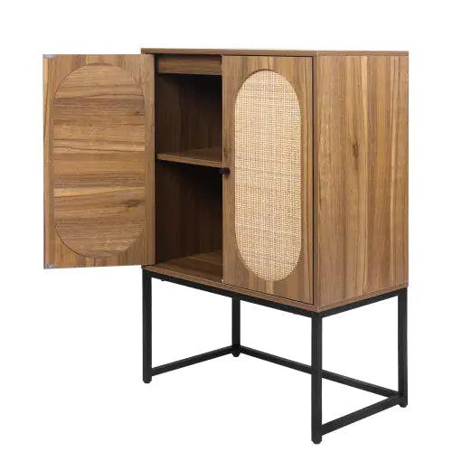 Natural Rattan, Allen 2 Door High Cabinet for Bedroom and Living Room