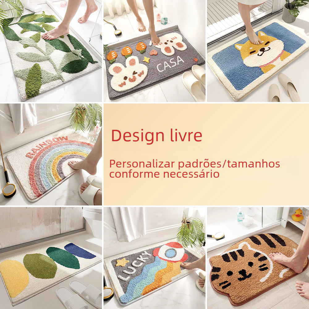 Modern Minimalist Waterproof Bath Mat for Home Use
