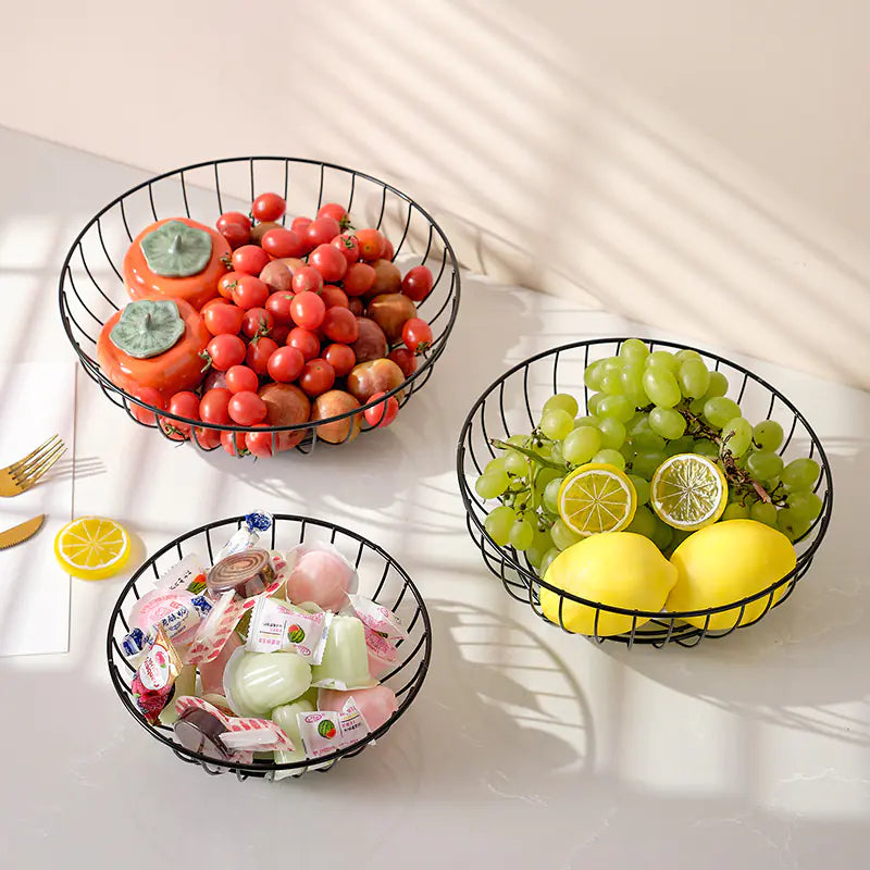 Nordic Iron Fruit Bowl - Creative Candy Storage Basket