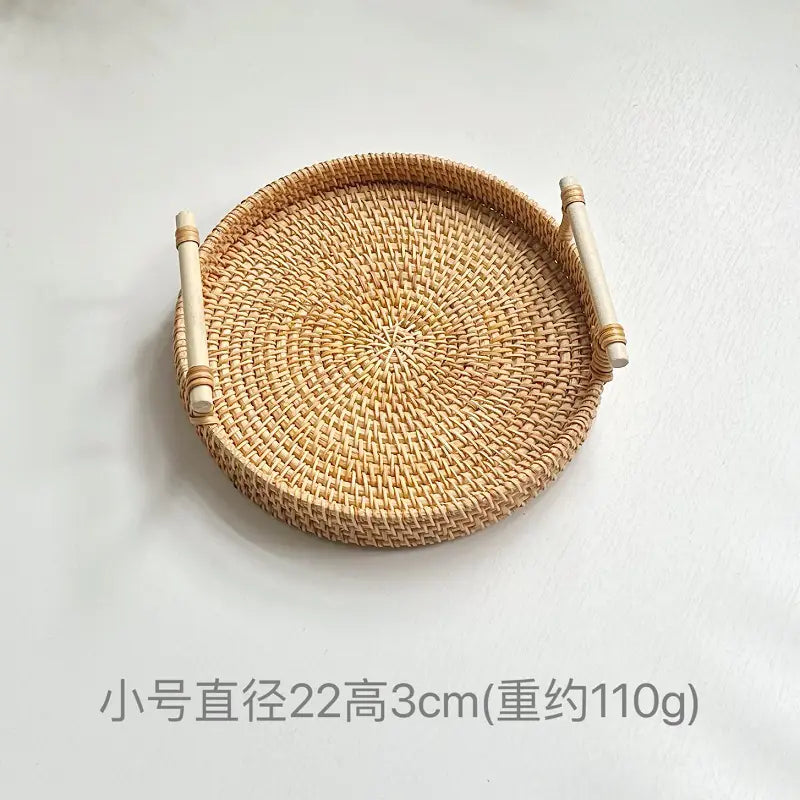 Vietnamese Woven Rattan Snack Storage Basket (Small)