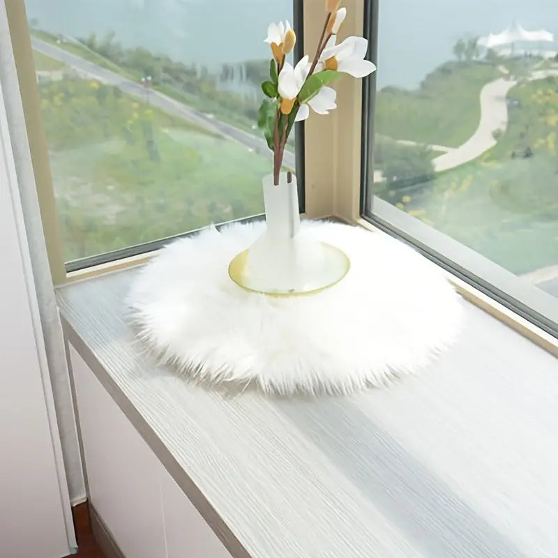 1pc Soft Shaggy Faux Fur Area Rug for Living Room